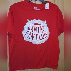 Santa's Fan Club T-shirt New With Tags Unisex Adult Size Large